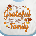 thumbnail image 4 of Inktastic I'm Grateful for My Family in Orange with Fall Leaves Boys or Girls Baby Bib, 4 of 4