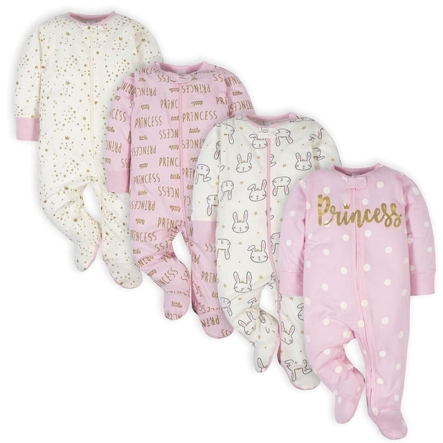 Calzado Sleep 'N Play Gerber para niñas, princesa, color rosa, 0-3 m
