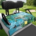 thumbnail image 4 of Uourmeti Golf Cart Seat Covers, Compatible with Club Car Golf Cart, Suitable for 2-Seat Golf Carts with Pockets, Tropical Sea Turtle, 4 of 8