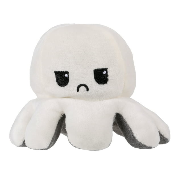 Pulpo Enojado Pulpito Reversible Negro Con Blanco Pulpito Peluche