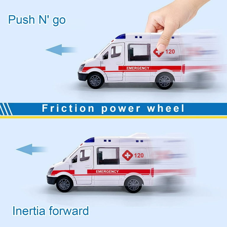【中古】 Feel the Pain Ambulance Pull-Back Metal Ambulance Toy: Open & Close Doors, Lights