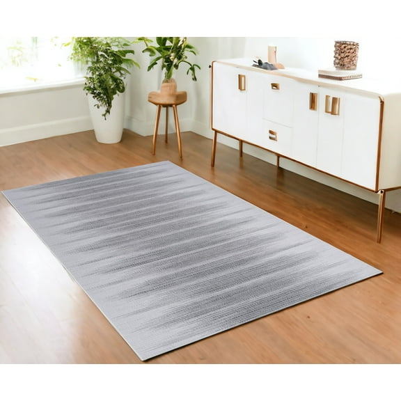4' X 6' Gray Ombre Distressed Non Skid Area Rug