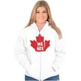 thumbnail image 3 of We Are Canada Slogan Maple Leaf Unisex Fleece Graphic Zip Up Hoodie Brisco Brands 3X, 3 of 5