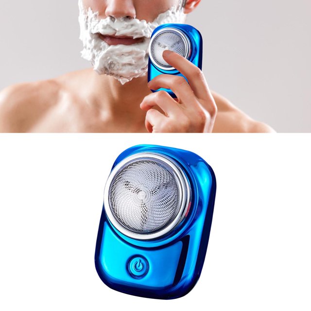 Limpiador de depilación, portátil, giratorio, para coche, pequeño, para barba, viajes, hombres Azul Fernando Limpiador eléctrico pequeño