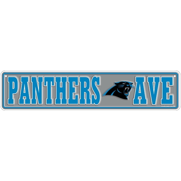 Carolina Panthers 4" x 18" Team Boulevard Metal Sign