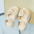 thumbnail image 2 of B91xZ Sandales Plates pour Filles et Tout-Petits Chaussures de Robe Décontractées à Enfiler, Beige 13, 2 of 5