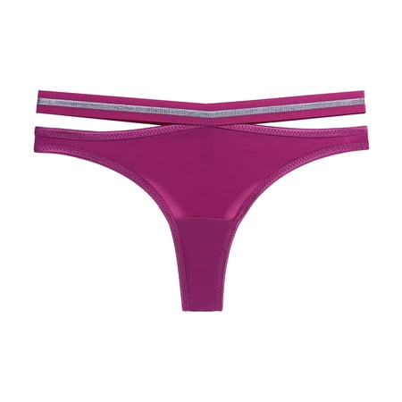 

ZHUASHUM Women Low Waist Panties Solid Color Thong