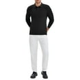 thumbnail image 2 of Camisa Polo de Negocios de Manga Larga de Color Sólido para Hombre M Negro, 2 of 6