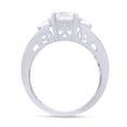 thumbnail image 6 of Round Cut Lab Created Moissinate Diamond 3-Stone Wedding Engagement Ring In 14K White Gold Over Sterling Silver(G-H Color,VVS1 Clarity,2.00 Cttw)-8.5, 6 of 8