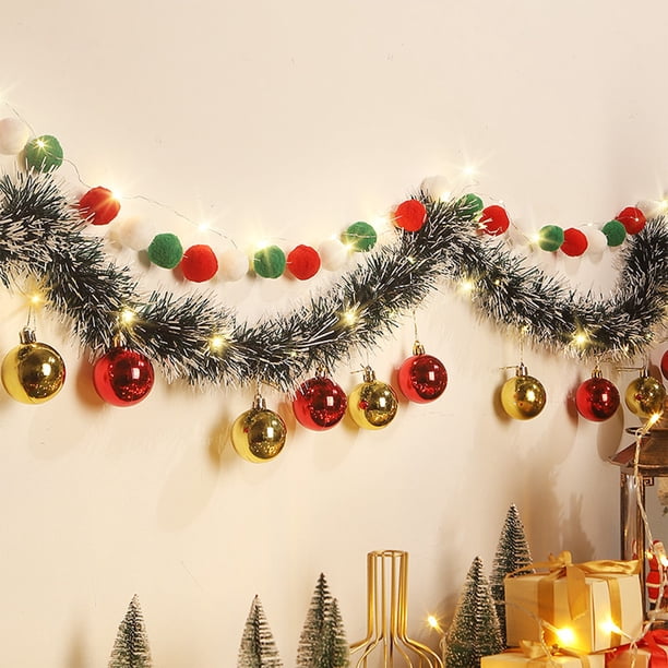 Xihbxyly Oferta de Iluminación Guirnalda de Luces de Bolas de Ratán Simuladas para Decoraciones Navideñas, Banderas Colgantes, Diseño de Escena Decorativa, Luces para Ventana, Ambiente Festivo