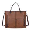 Mujeres Vintage Invierno Cremallera Bolsillo con remaches Bolsos de hombro individuales (Marrón claro)-164048.01 Likrtyny Para estrenar