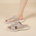 thumbnail image 3 of Rokment Womens Mesh Orthopedic Memory Foam Walking Slipper Sandals Breathable Comfortable Cushioned Wedges Low Heel Beach Slip on Wide Width Nursing Outdoor Sports Slides Summer Shoes Khaki Size 9, 3 of 7