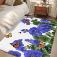 thumbnail image 4 of 4'x6' Area Rugs, Purple Spring Floral Indoor Outdoor Area Rug for Living Room Bedroom, Butterfly Farmhouse Washable Bathroom Rugs Kitchen Floor Carpet Mats Home Decor Aesthetic, 4 of 8