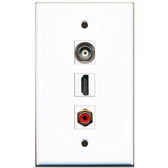RiteAV - 1 Port HDMI 1 RCA Red 1 BNC Wall Plate