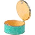 thumbnail image 3 of Caja de joyería redonda con bisagra de cristal esmaltado, adorno de joyería, caja de almacenamiento de anillos (verde), 3 of 4