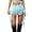 Blue, variant on Unir Women Multi-Layer Floral Lace Ruffle Mini Skirt Wide Elastic Waist Irregular Asymmetrical Side Drape Western Festival Casual Short Bottom 1PC XS-L Plus Size Friendly