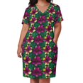 thumbnail image 2 of Vestido de noche holgado con bolsillos para mujer ropa de graduación vestido largo Plumeria Funky, 2 of 6