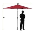 thumbnail image 2 of Patiojoy 9' Outdoor Patio Umbrella Offset w/LED Light Burgundy No Base, 2 of 8