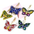 thumbnail image 5 of 10 Pieces Diamond Painting Heart Keychain, 5D DIY Full Diamond Painting Keychain, Diamond Painting Keychain, 5D Diamond Painting Butterfly Shape Painting Keychain Pendant, for DIY, 5 of 5