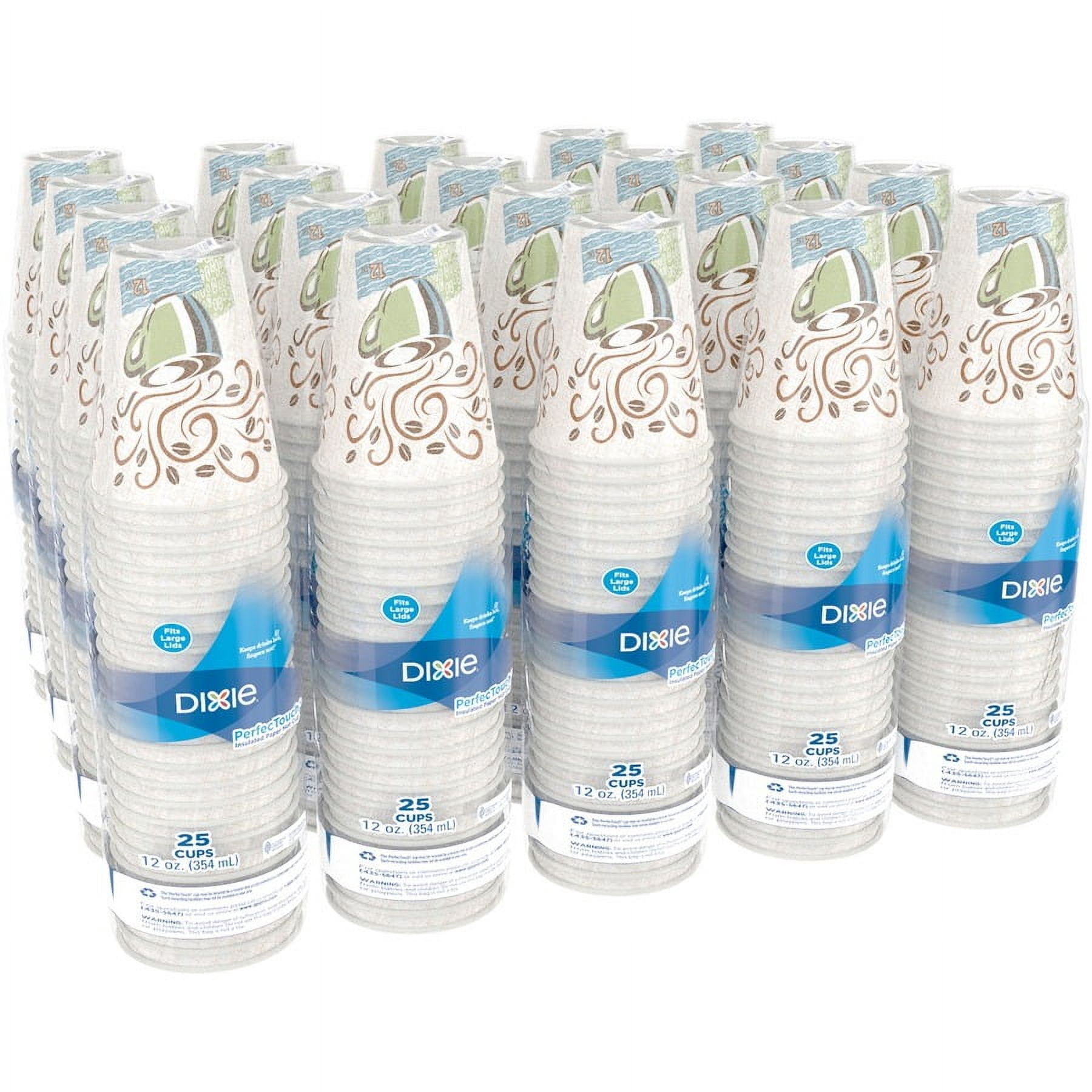 Dixie Perfectouch Insulated Paper Hot Coffee Cups By Gp Pro - 25 / Pack - 12 Fl Oz - 20 / Carton - Paper - Hot Drink