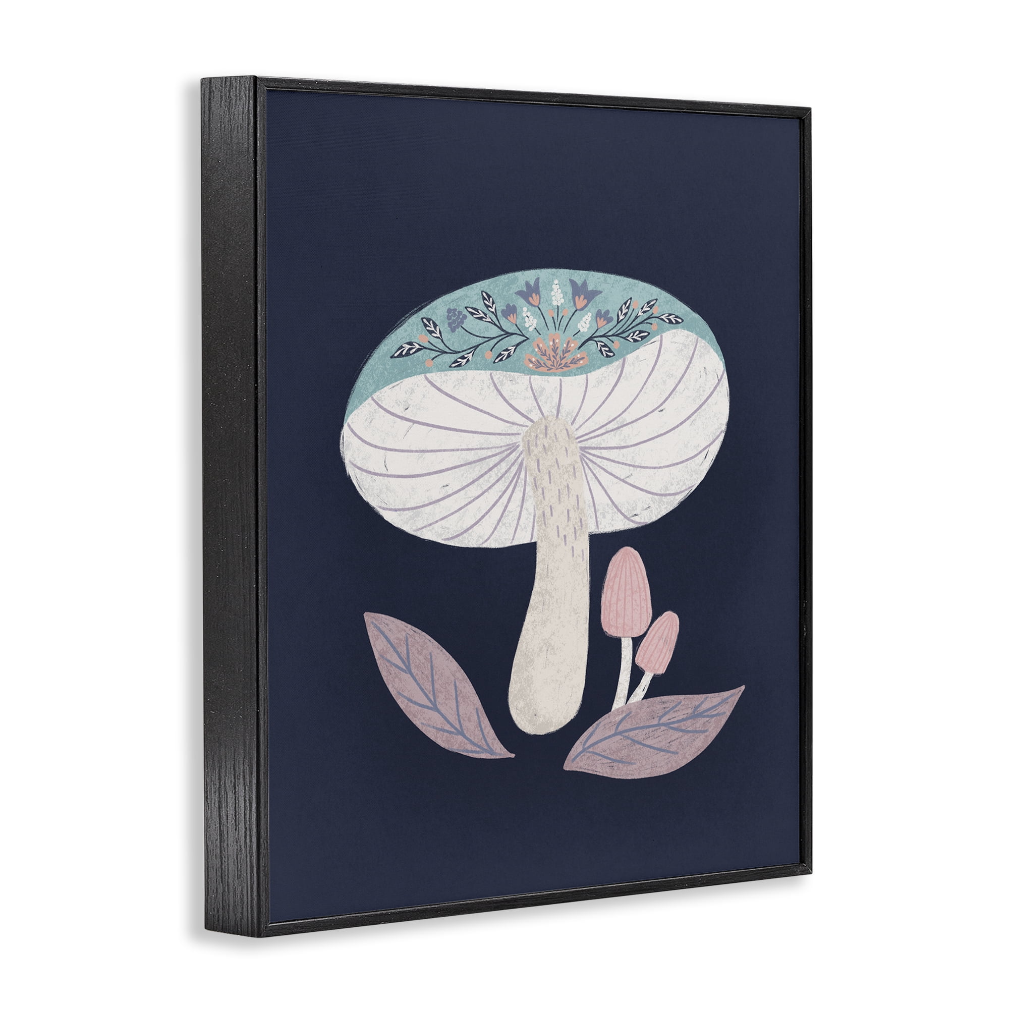 Stupell Industries Floral Cottage Mushroom Black Framed Giclee Art, design by Metka Hiti