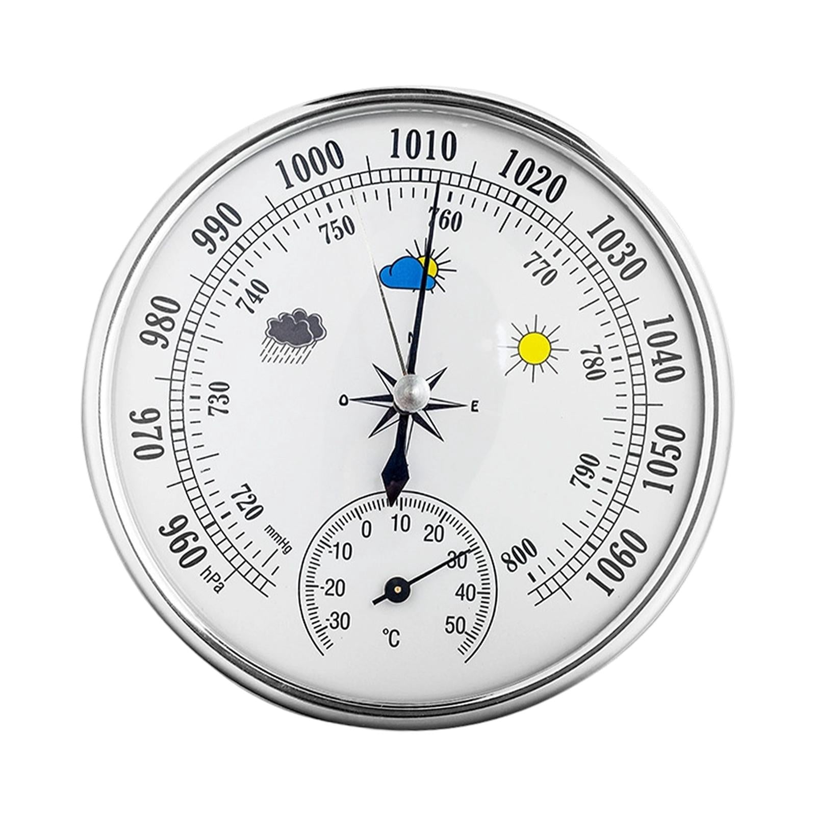 QSTDGVPW with Dial And Thermometer for Fishing Boats, Portable, 2-in-1, Mechanical Clock Movement, , Wall Decoration for Indoor And Outdoor Use