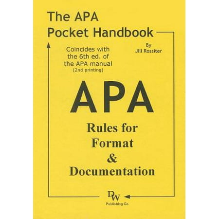 APA Pocket Handbook: Rules for Format and (Best Wiki For Technical Documentation)