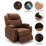 Highsound Electric Lift Recliner With Heat and Massage, Heavy Lounge Chair With Padded Arms and USB, Suitable for The Elderly