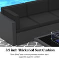thumbnail image 3 of 8 Piece Patio Furniture Set with 44" Propane Gas Fire Pit Table, Outdoor Sectional Conversation Set Wicker Rattan Sofa Set with Coffee Table, 3 of 7