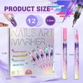thumbnail image 6 of 12 Color Nail Art Pens, 0.5 MM Nail Polish Pens Set Drawing Painting Point Liner Acrylic Painted Pen Kit, Waterproof and Quick-drying Nail for DIY Nail Design, Home & Salon Manicure Tools, 6 of 10