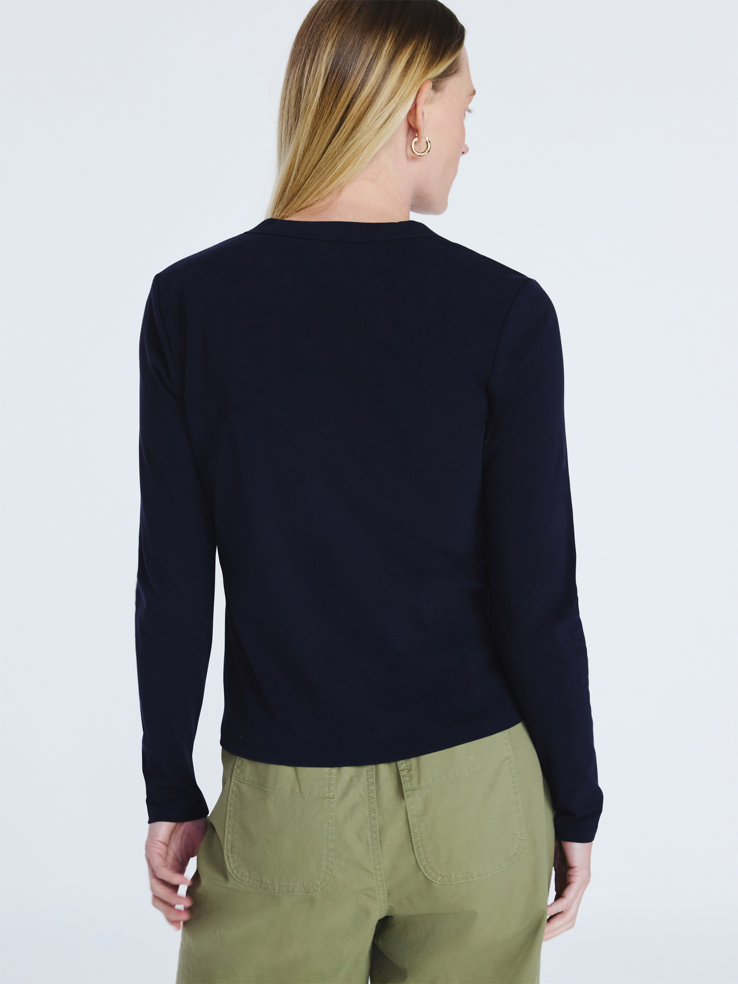 Free Assembly Women's V-Neck Henley with Long Sleeves, Sizes XS-XXL