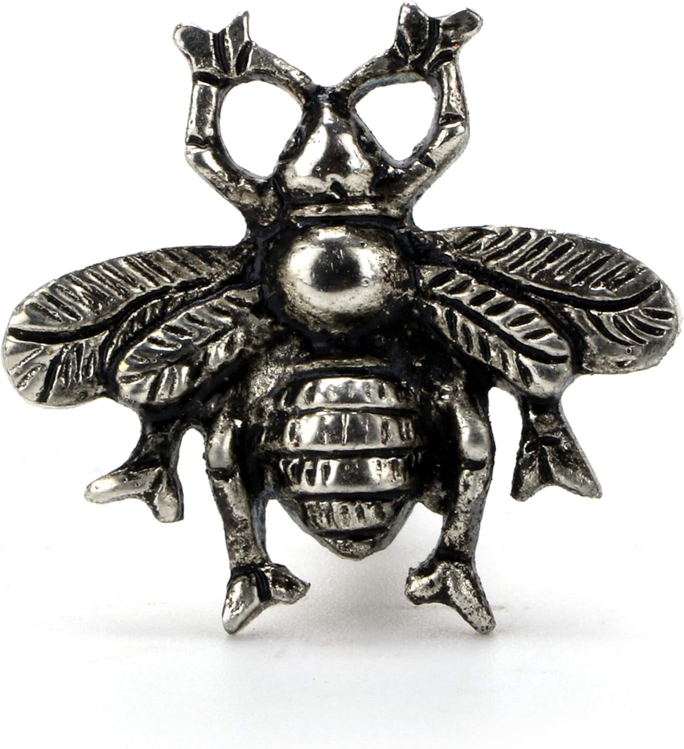 Perilla Home Set of 6 Bee Knobs Decorative Knobs for Home Kitchen Cabinet Hardware Cupboard Glass Door Dresser Wardrobe and Drawer Pulls (Silver)