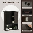 thumbnail image 5 of Topbuy Wall Mounted Bathroom Cabinet Double Door Medicine Cabinet Kitchen Cupboard w/ Open Compartment & Adjustable Shelf Espresso, 5 of 10