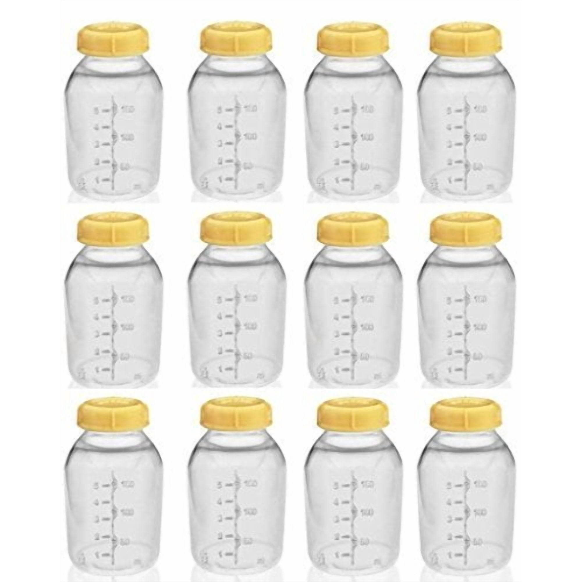 NEW! 12 MEDELA BREASTMILK COLLECTION STORAGE FEEDING BOTTLE SET w/lid 5oz /150ml