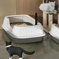 thumbnail image 5 of Open Cat Litter Box with High Side,Anti-Splashing Cats Litters Pan, Semi-Enclosed Cat Toilet with Litter Sifting Scoop, 5 of 5