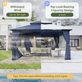 thumbnail image 4 of Dateyes 10x12 FT Outdoor Gazebo with Double Roof, Heavy-Duty Metal Frame Canopy featuring Privacy Screen for Patio, Garden, Deck and Backyard (Blue), 4 of 6
