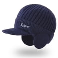 thumbnail image 3 of HJYCHN Winter Hats for Women Men's Knit Hat with Ear Covers Thickened Thermal Cap for Cold Weather Outdoor Activities Baseball Hat Navy One Size, 3 of 3