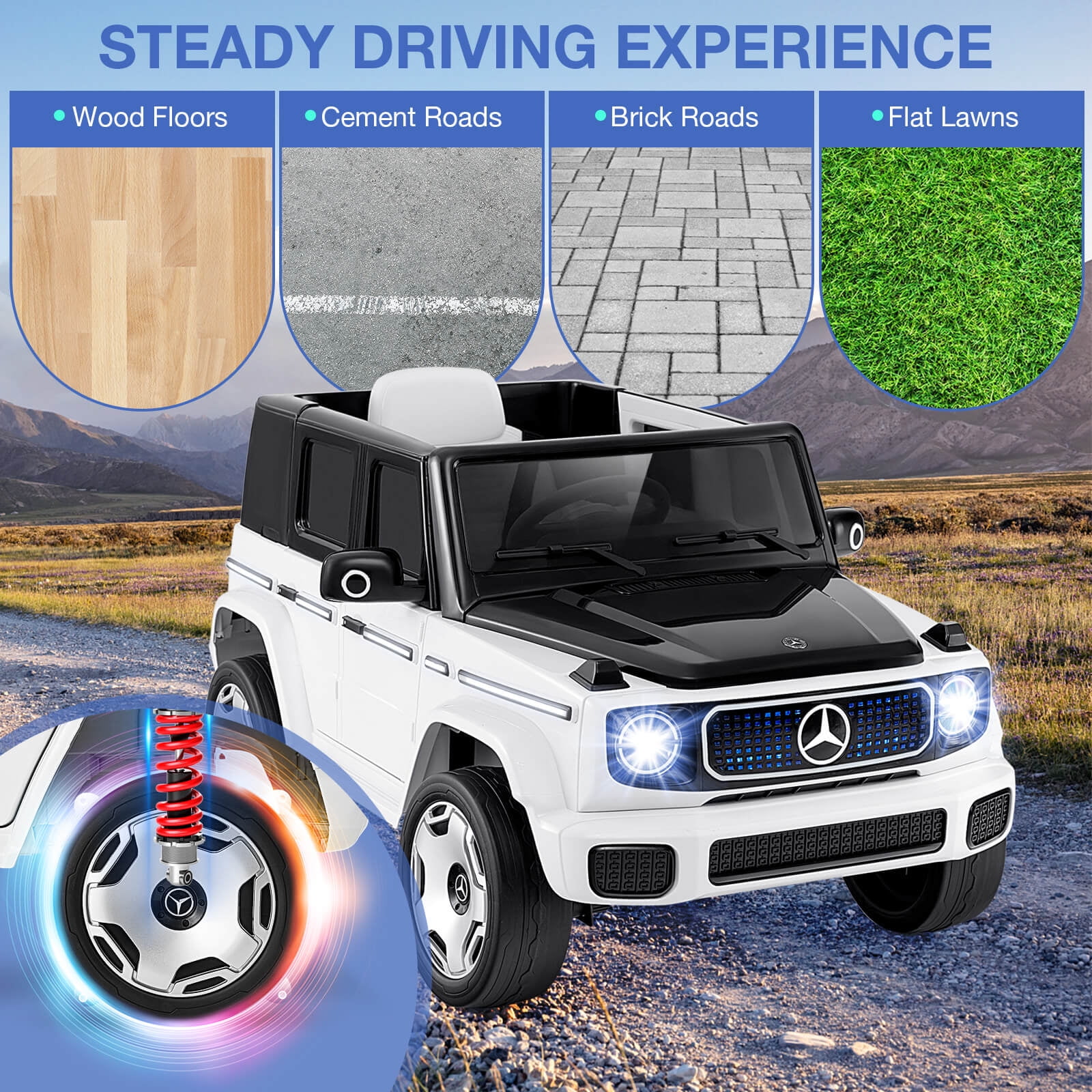 Infans Licensed Mercedes-Benz EQG Kids Ride On Car w/ Remote Control Detachable Battery