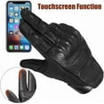thumbnail image 2 of ILM Goatskin Leather Motorcycle Motorbike Powersports Racing Gloves Touchscreen for Men and Women Black (L, Black Perforated), 2 of 7