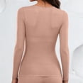 thumbnail image 6 of Fnooota Women's Thermal Tops, Long Sleeve Stretch Winter Warm Crew Neck Womens Base Layers Underwear Pink Size M, 6 of 9