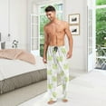 thumbnail image 2 of Men's Pajama Pants with Pockets Sleepwear Lounge Pants Stretch Casual Cute Frogs Pink Polk Dots, 2 of 6
