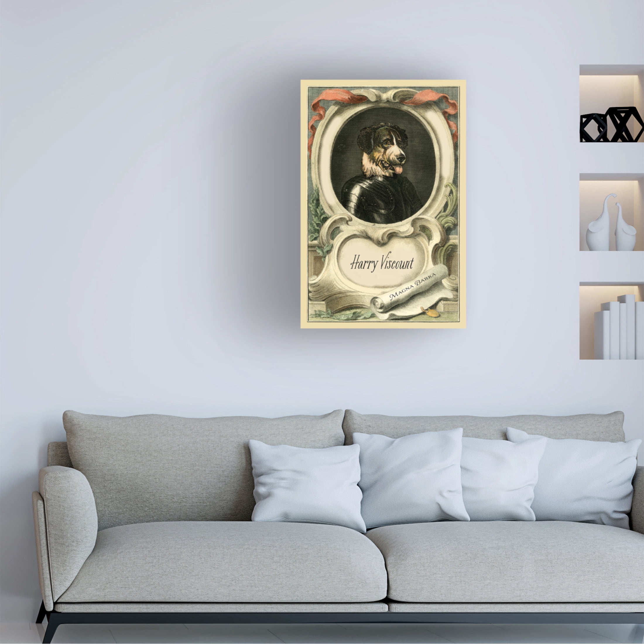 Canvas Wall Art - Alicia Longley 'Royal Dog Portrait III' Wall Art for Living Room, Bedroom, or Office Décor by Trademark Fine Art - 16 x 24 Inches