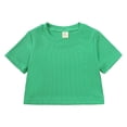 thumbnail image 5 of HAOYUNL Toddler Kids Short Sleeve Suit 18M-10Y Solid Color T-Shirt with Flared Trousers for Girls, 5 of 10