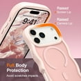 thumbnail image 4 of Funda magnética para iPhone 17 Pro, compatible con MagSafe, diseño de marco ondulado transparente 2025, funda protectora de borde suave, bonita funda transparente mate a prueba de golpes, 4 of 6