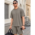 thumbnail image 2 of RICHCOIN Mens Sets Outfits 2 piece Casual Summer Vacation Beach Short Sleeve T Shirts and Shorts for Men, 2 of 7