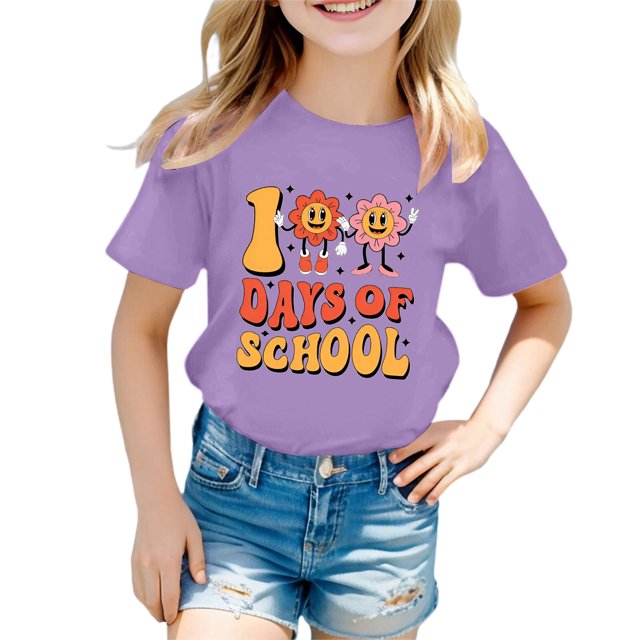 TZEWGL Cute Shirt For Newborn Summer Round Neck Short Sleeve Clothes For Newborns size 8-9T