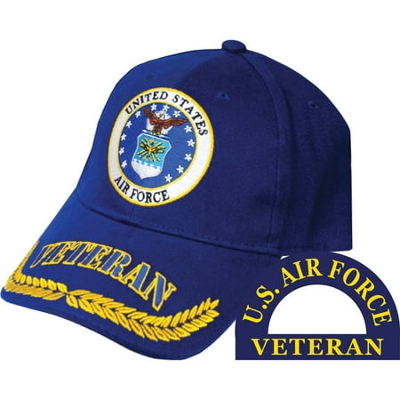 Air Force Trucker Hat - United States Air Force Veteran Hat Wreath Leaf Blue Cap USAF
