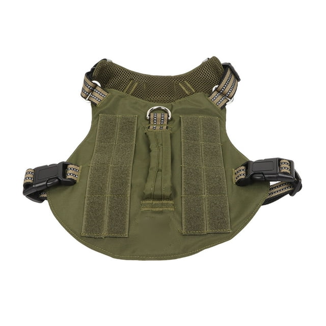 Dog Harness Comfortable And Breathable Reflective Pet Chest Harness For Medium And Large DogsMilitary Green No Accessories L