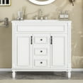 thumbnail image 3 of 36" Sturdy Modern Freestanding Vanity Cabinet, Modern Bathroom Cabinet with Soft Closing Doors, Freestanding Vanity with Storage for Bathroom, White, 3 of 8