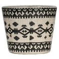 thumbnail image 4 of CC Home Furnishings Set of 3 White and Black Tribal Motifs Planters 5.5", 4 of 8